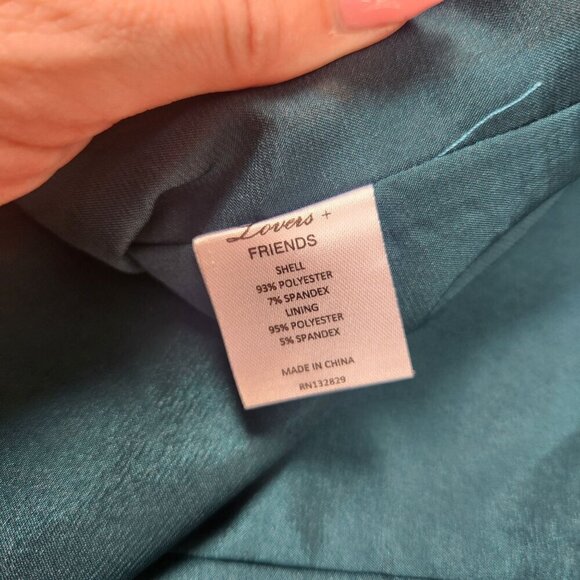 Lovers & Friends Rivera Dress Teal Green Asymmetric Bridesmaids Dress Cocktail S - Picture 7 of 8